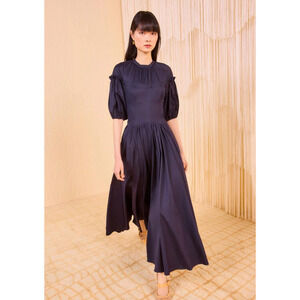 Ulla Johnson Estelle Short Sleeve Corset Dress Midnight US 6